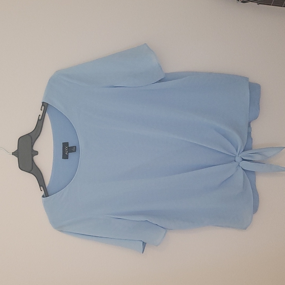 Light blue flowy blouse